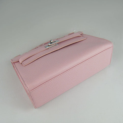 AAA Hermes Kelly 22 CM France Leather Handbag Pink H008 On Sale